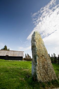 Viking runes inscribed in a stone