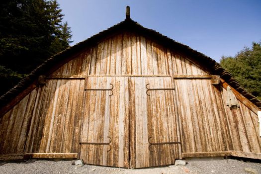 A viking storage building for boats and goods