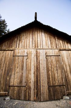 A viking boat house - for storage of goods / boats and weapons.