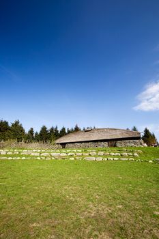 A viking long house on a historic farm