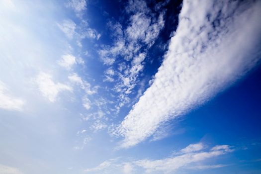 Cloud background with deep blue and bright white