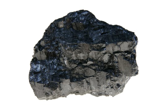 Big piece of black coal isolated on white background