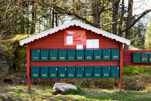 A row of mail boxes in norway