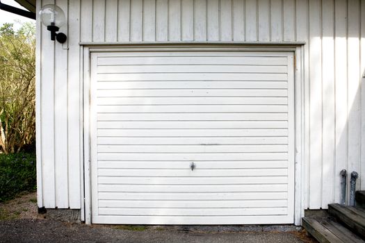 A white garage door abstract