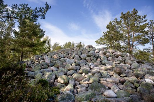 View towards the ocean from a viking grave in Norway