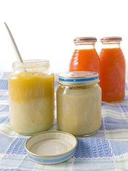 Close-up of baby food isolated on white background