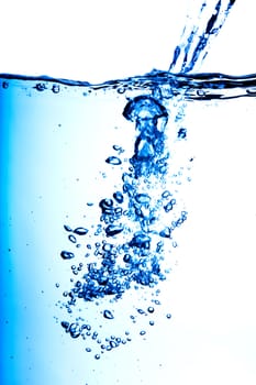 A background of water pouring and making bubbles