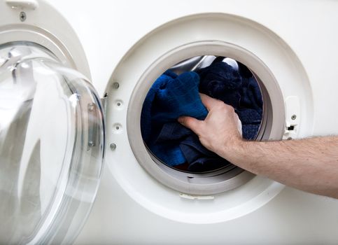 Washing clothes in a front loading washer