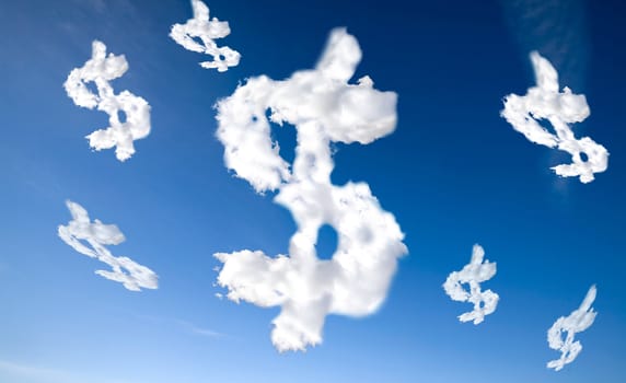 A dollar sign in the clouds