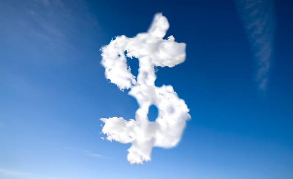 A dollar sign in the clouds