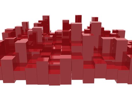 Red equalizer bars - abstract 3d image
