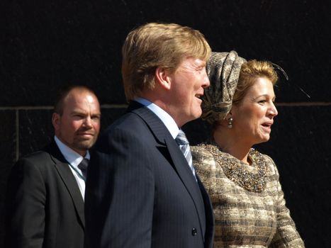 COPENHAGEN - APR 16: Denmark's Queen Margrethe celebrates her 70th birthday with other European Royals. The Queen rides an open carriage escorted by Hussars to Copenhagen City Hall on April 16, 2010.