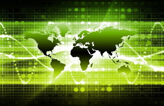 Green International News Update with Globe Map