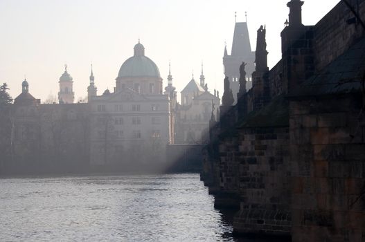 The oldest preserved Prague bridge, founded by Charles IV in 1357. It was built after the Petr Parler´s design in the High Gothic style. Its construction finished in 1402. The length is 515 m, the width 10 m. Prague, Czech republic, Europe.