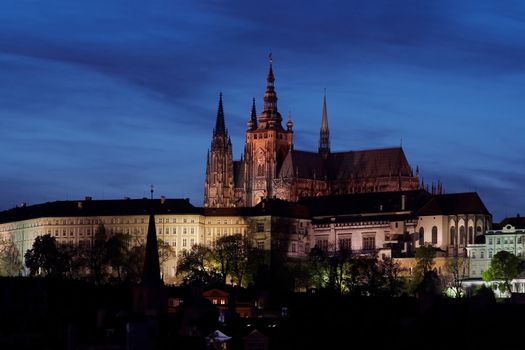 A spacious residential and stronghold area dominantly located above the town, founded about the year 880. Residence of the Bohemian princes and kings, after 1918 of the Presidents of the republic.
Cathedral of St Vitus - Cathedral of St Vitus in the Prague castle is monumental Cothic church begun by Matthew of Arras in 1344