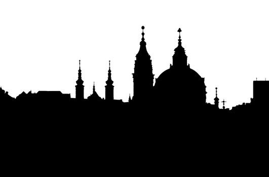 Outline of the St Nikolas church, one of the most important buildings of baroque Prague, with a dominant dome and belfry. Architects - K. Dientzenholfer, K.I. Dientzenholfer, A. Lugaro.
Prague, Czech republic, Europe