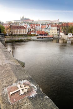 Cross of St Jan Nepomucky where he was allegedly thrown over the bridge to his death