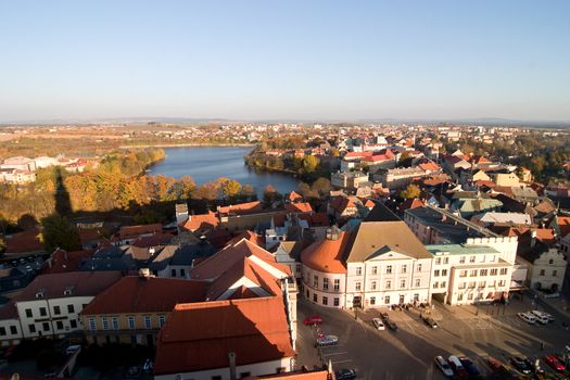 Aerial landscape of Tabor, Czech Republic