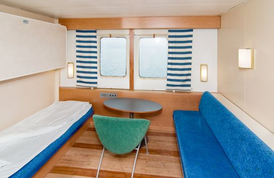 A small cruise ship cabin