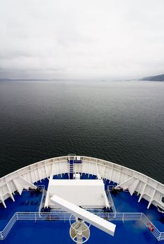 A cruise ship on the open ocean