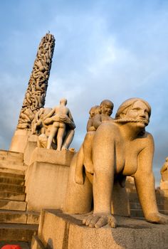 The vigeland sculpture park in Oslo, Norway