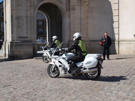 COPENHAGEN - APR 16: Denmark's Queen Margrethe celebrates her 70th birthday with other European Royals. The Queen rides an open carriage escorted by Hussars to Copenhagen City Hall on April 16, 2010.