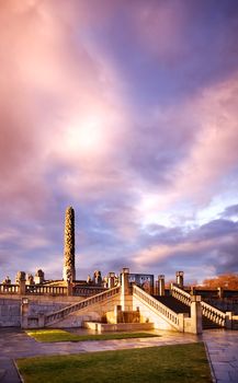 The vigeland sculpture park in Oslo, Norway