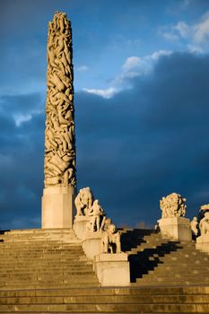 The monolith at the vigeland park in Oslo, Norway