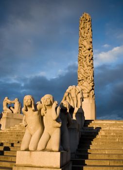 The vigeland sculpture park in Oslo, Norway