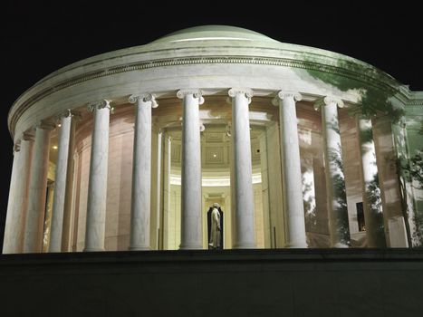 Jefferson Memorial at night in Washington, DC, USA.