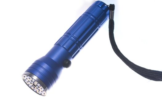 it is a blue rugged aluminum flashlight,