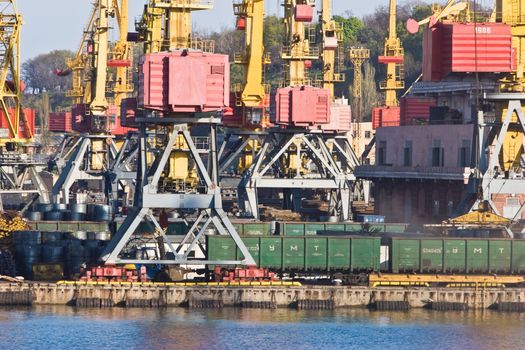 transportation series: port of loading freighter ship