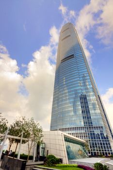 modern building on a background of blue sky 