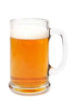 Glass of beer isolated on white