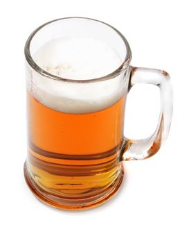 Glass of beer isolated on white