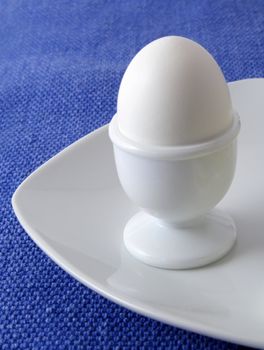 boiled egg on a white cup 