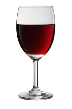 Glass with red wine isolated on white background 
