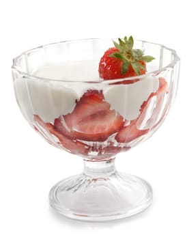 fresh whipped cream and strawberries