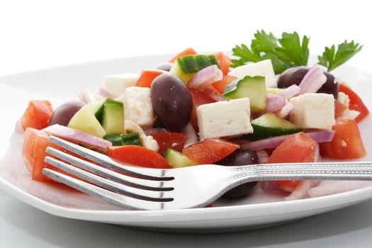 plate of fresh greek salad