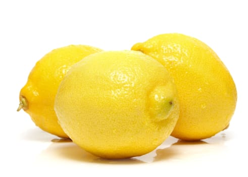 three lemon isolated on white background