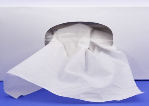 closeup on box of facial tissue 