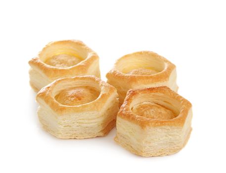 vol-au-vent pastry shell, white background