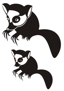 stylized illustration of a lemur