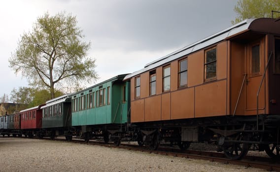 Old Railway train waiting at the station.