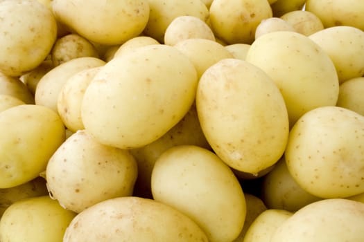 Background from fresh young potatoes 