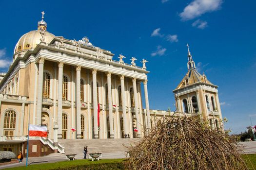 The Sanctuary is Poland's largest church. Lichen - Poland. Sunny day.