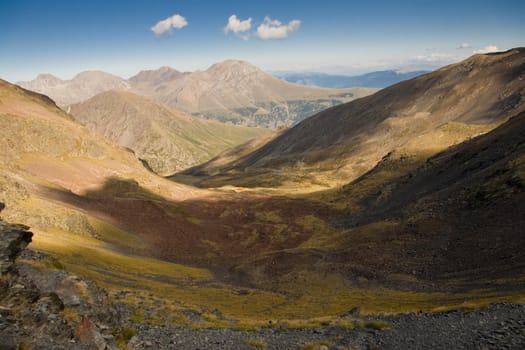 View from pass Rus in Aiguestortes and Estany de Sant Maurici National Park