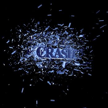 the word crash in an explosion - 3d illustration