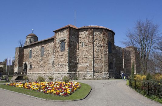 Norman castle in Colchester, Essex, United Kingdom, built in the 11th century.