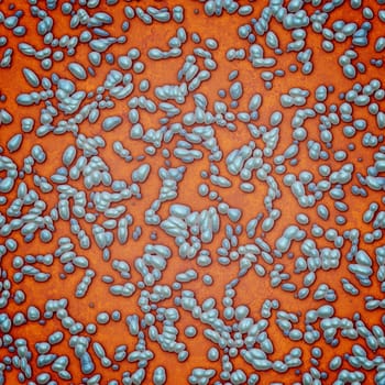 An illustration of a blue orange bacteria background